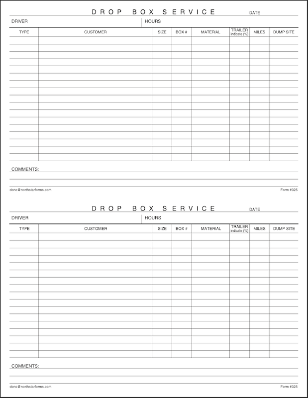 Form #325 <br> 24 booklets per case <br> 50 3-part forms per booklet <br>  Price based on quantity selected.