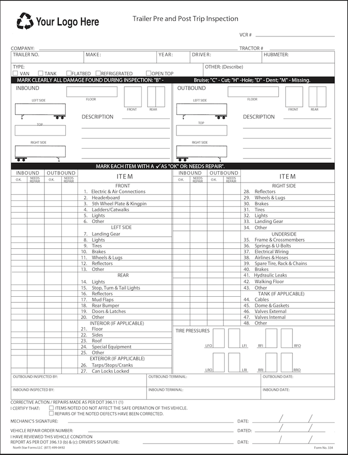Form #334 - 4 versions <br> 1200 per case <br> Price based on style and quantity selected.
